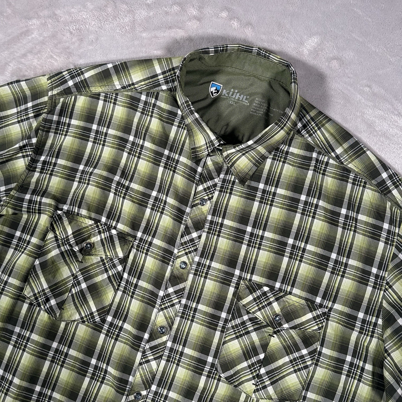 Kuhl Eluxur Pearl Snap Shirt Men 2xl Multi Check Plaid Western Outdoors Stretch